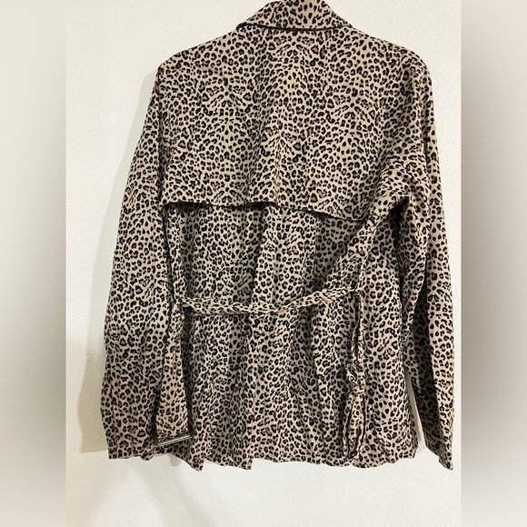Monarc anthropology open belted cardigan, side pockets,Sz M NWOT animal print - Picture 8 of 10